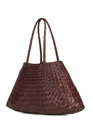 Burnt brown woven Santa Croce tote bag DRAGON DIFFUSION | 8892DGS5MATBRUCIATO